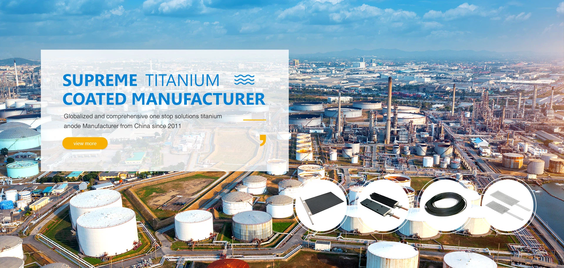Titanium anode for electrochemical water treatment